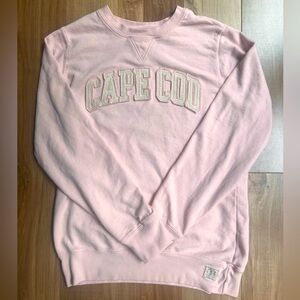 Light Baby Pink Cape Cod Graphic Embroidered Crewneck Sweatshirt